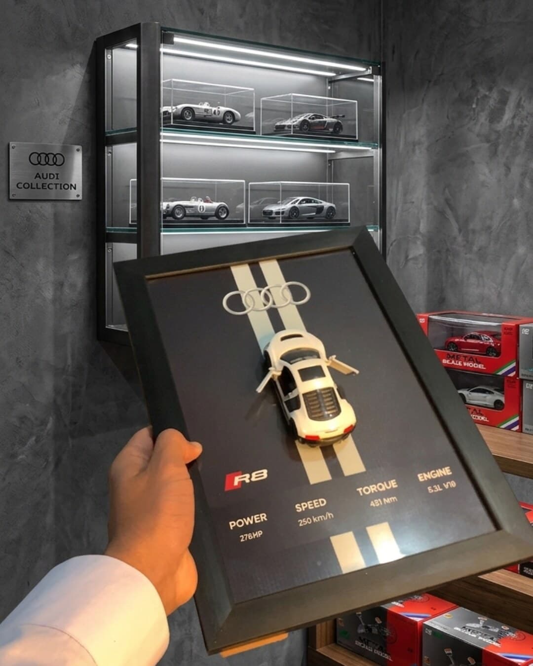 Framed Audi R8 V10 die-cast build