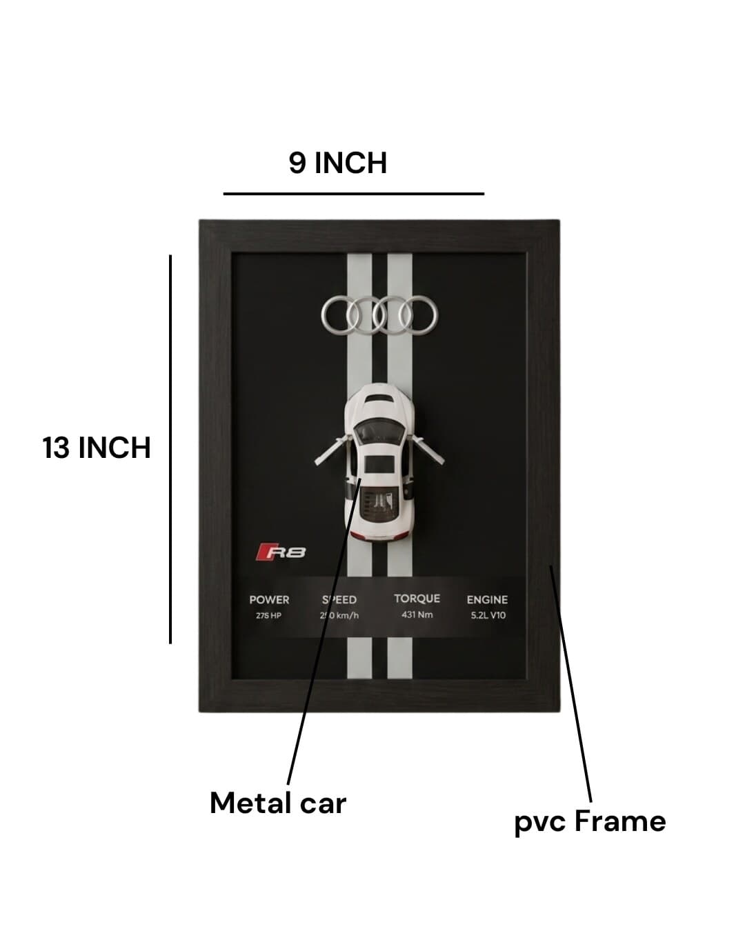 Audi R8 V10 frame in a detailing studio