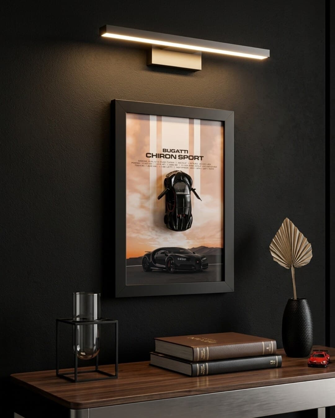 Framed Bugatti Chiron Sport die-cast build